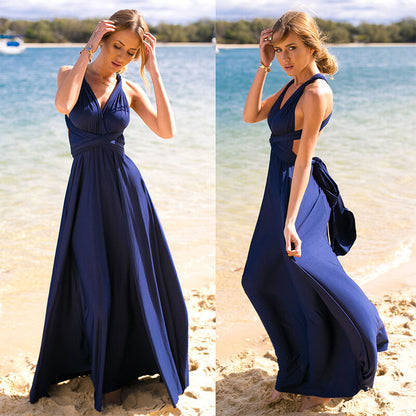 Women's Maxi Multiway Infinity Dress - Elegant Bridesmaid & Wedding Guest Dress