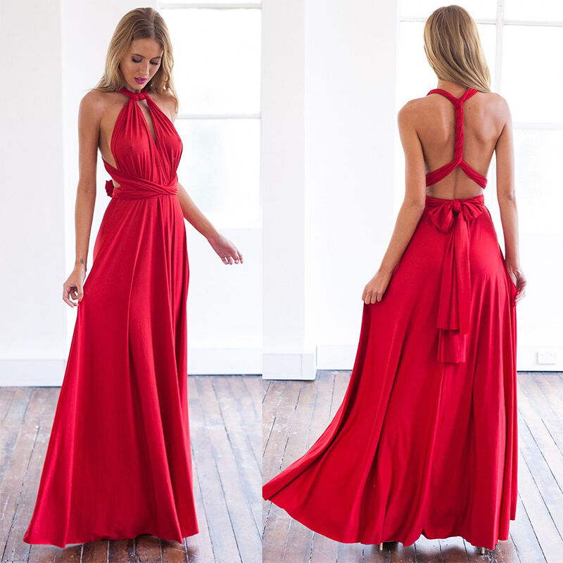 Women's Maxi Multiway Infinity Dress - Elegant Bridesmaid & Wedding Guest Dress