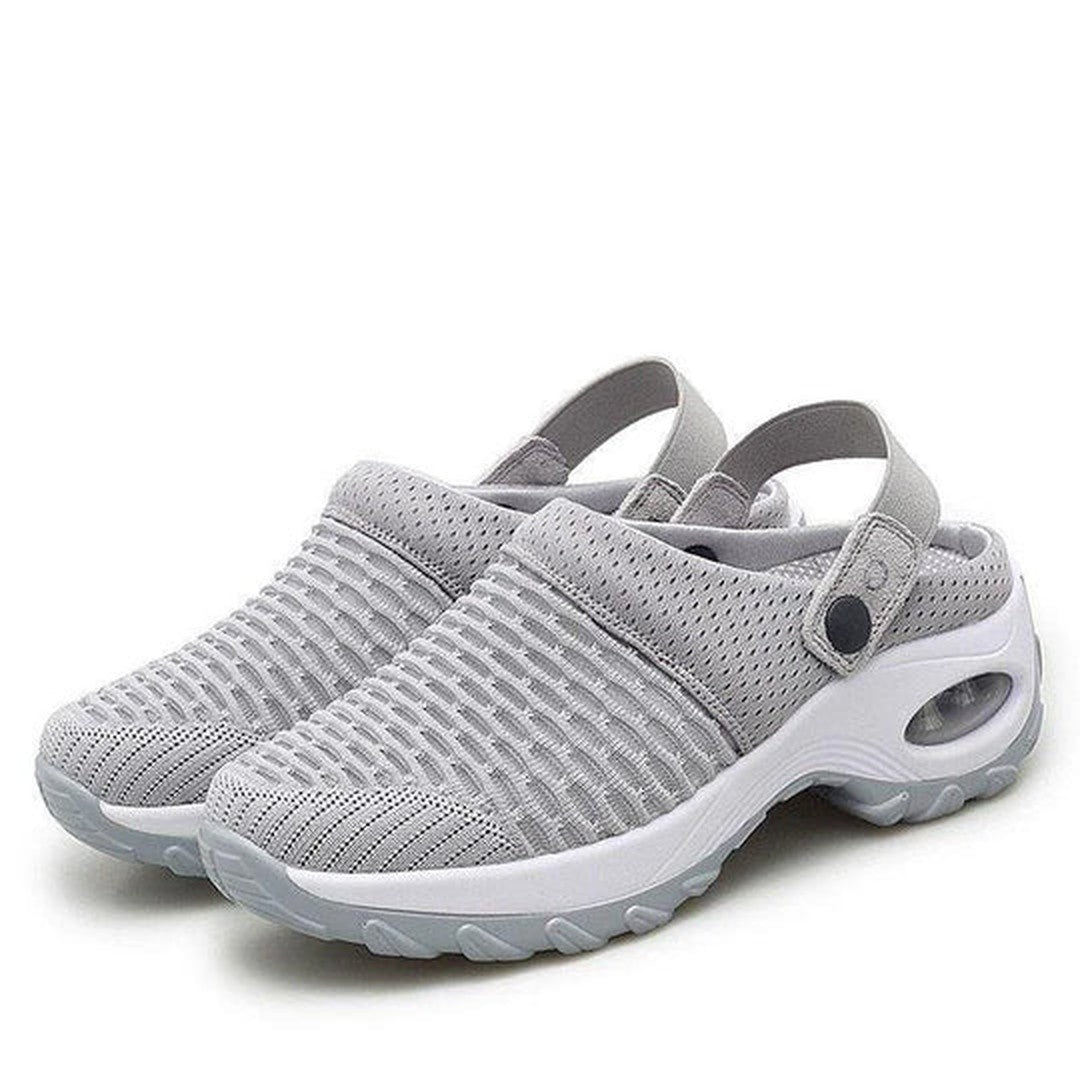 Women's Mesh Slip-On Mules with Open Back and Air Cushion Sole