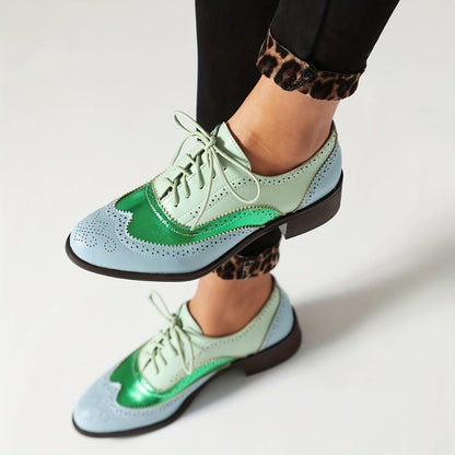 Women’s Oxford Brogue Shoes | Vintage-Inspired with Low Heel