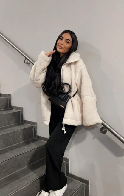 Celandria – Women’s Oversized Teddy Fleece Jacket
