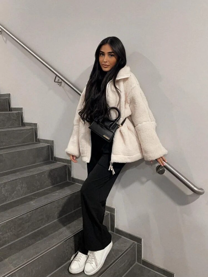 Celandria – Women’s Oversized Teddy Fleece Jacket