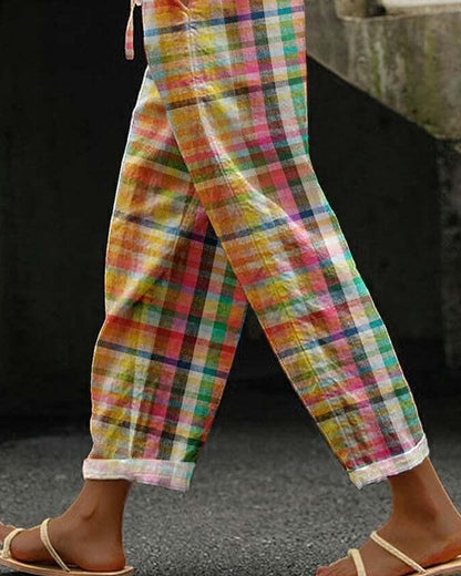 Women's Vintage Check Trousers