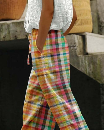 Women's Vintage Check Trousers