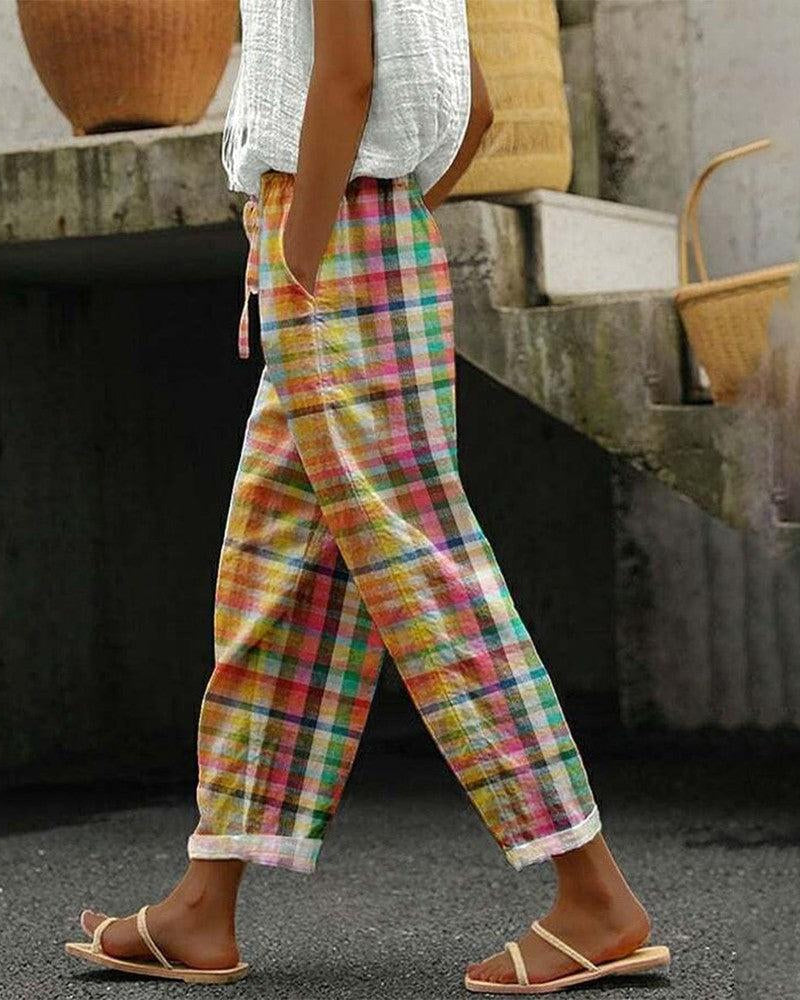 Women's Vintage Check Trousers