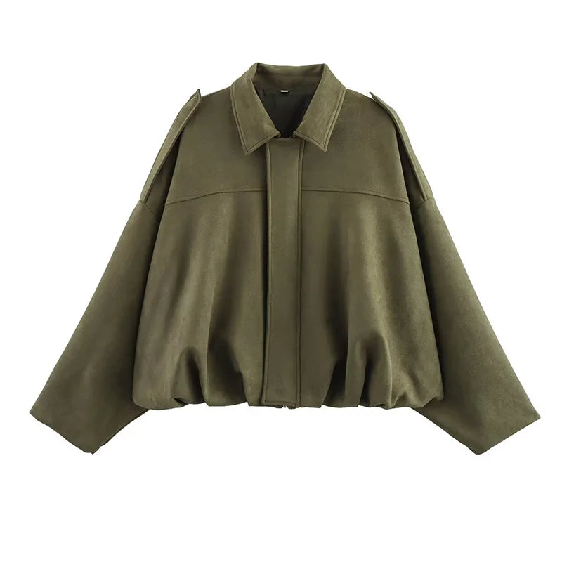Brooklyn | Women's Oversized Cropped Bomber Jacket