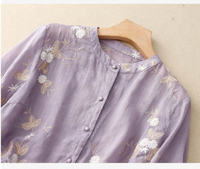 Chic Blouse with Floral Accents