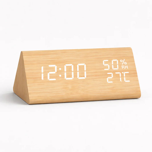 OCS - Alarmklok Arie Hout LED
