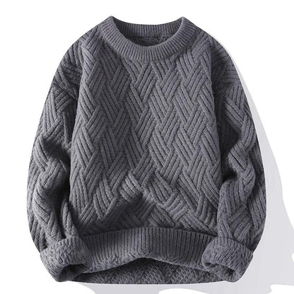 Textured Crewneck Sweater for Men - Image 1