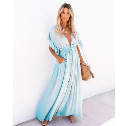 Yelena | Damen Modernes Sommerkleid Maxi Boho Stilvoll