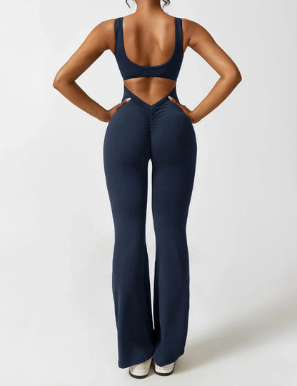 FLARE SCRUNCH JUMPSUIT