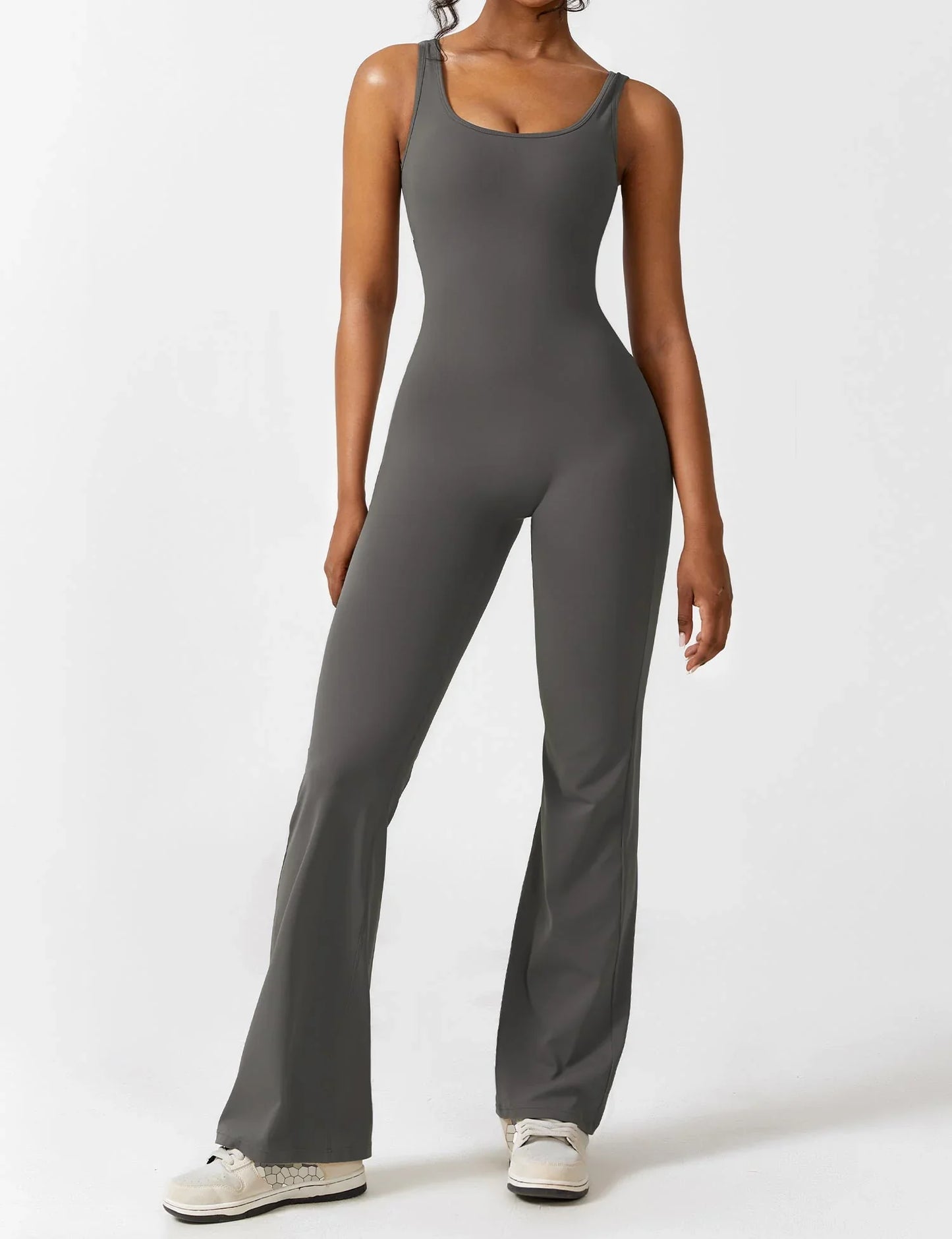 FLARE SCRUNCH JUMPSUIT