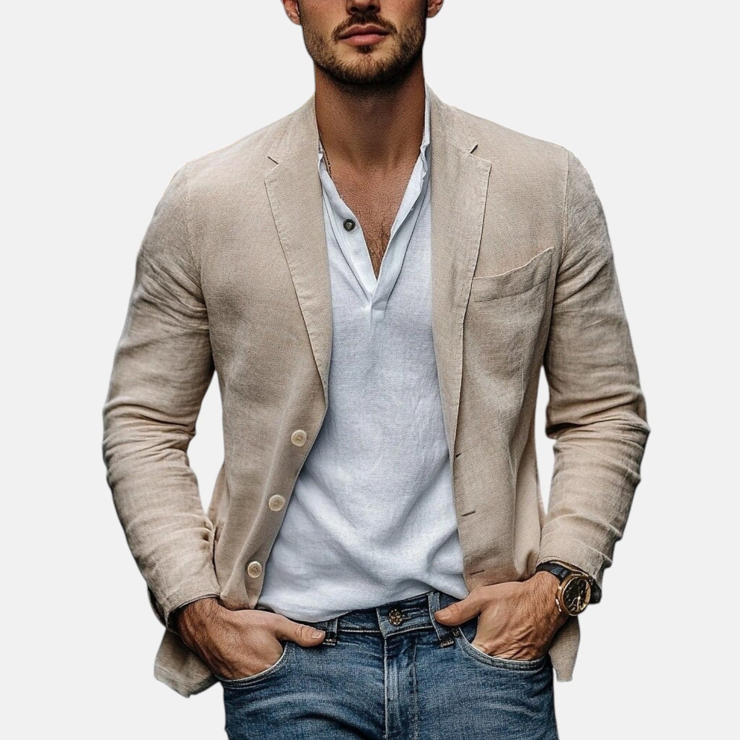 Lorenzio™ | Eleganter Sommerblazer aus leichtem Leinen