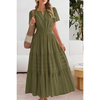 Zeynep | Damen Midikleid Kurzarm Sommer Elegant