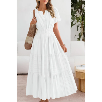 Zeynep | Damen Midikleid Kurzarm Sommer Elegant