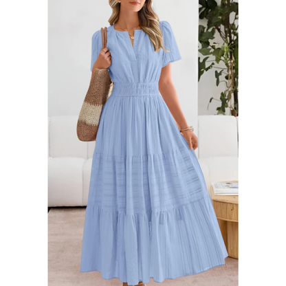 Zeynep | Damen Midikleid Kurzarm Sommer Elegant