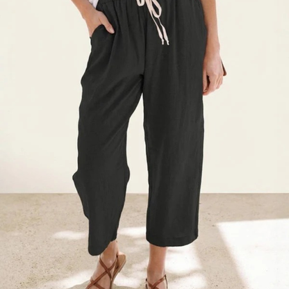 Zilan | Bequeme Damen Hose schmal Kordelzug modern