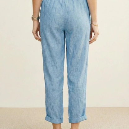 Zilan | Bequeme Damen Hose schmal Kordelzug modern