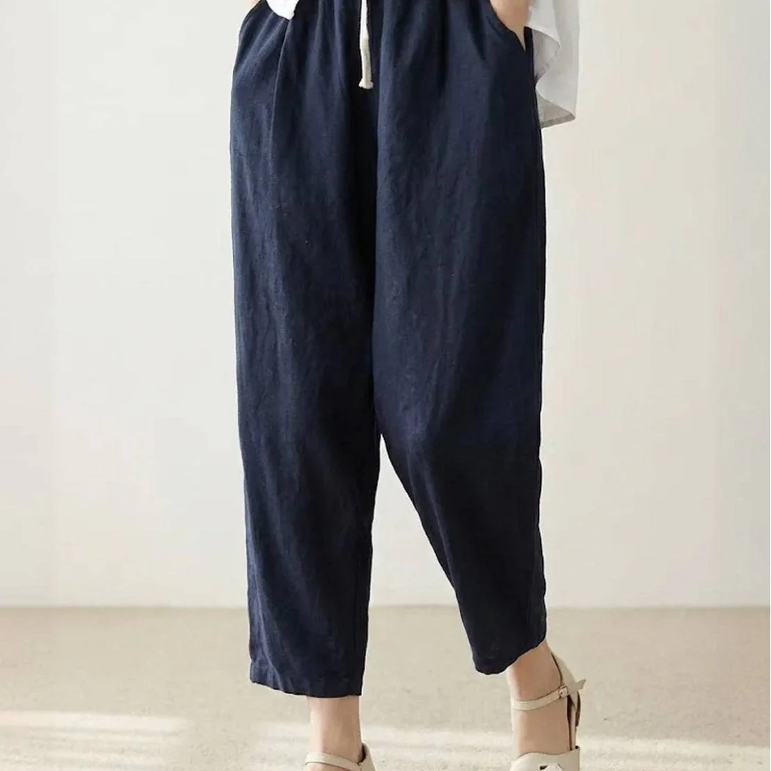 Zilan | Bequeme Damen Hose schmal Kordelzug modern