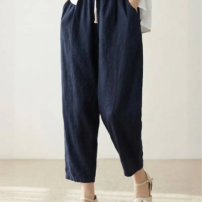 Zilan | Bequeme Damen Hose schmal Kordelzug modern