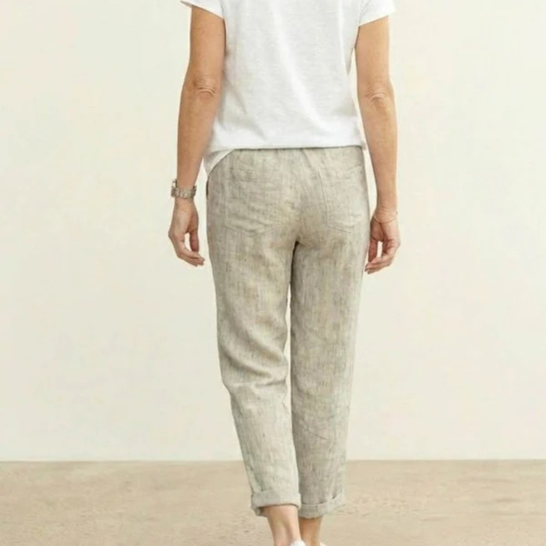 Zilan | Bequeme Damen Hose schmal Kordelzug modern