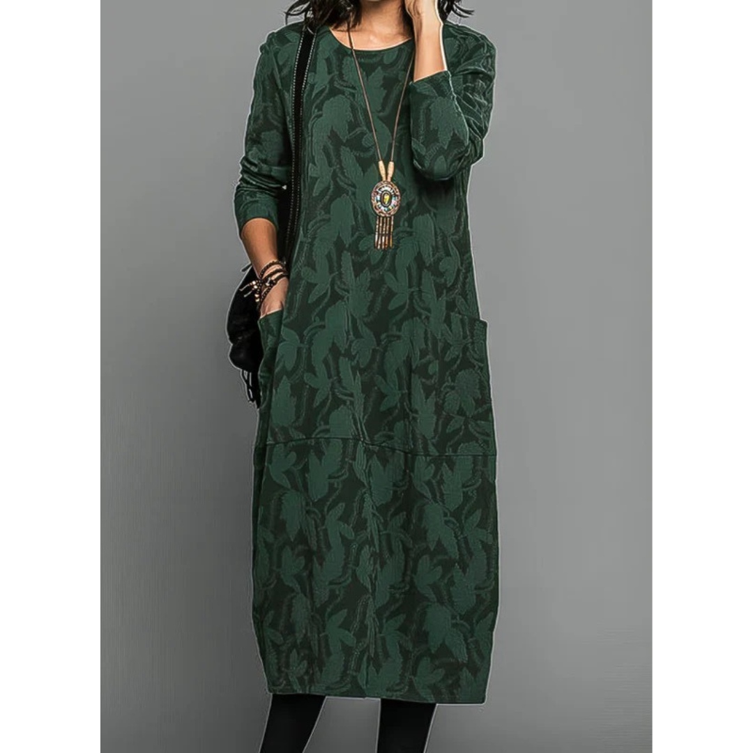 Zita | Damen Midi Kleid Für Feier Mit Muster