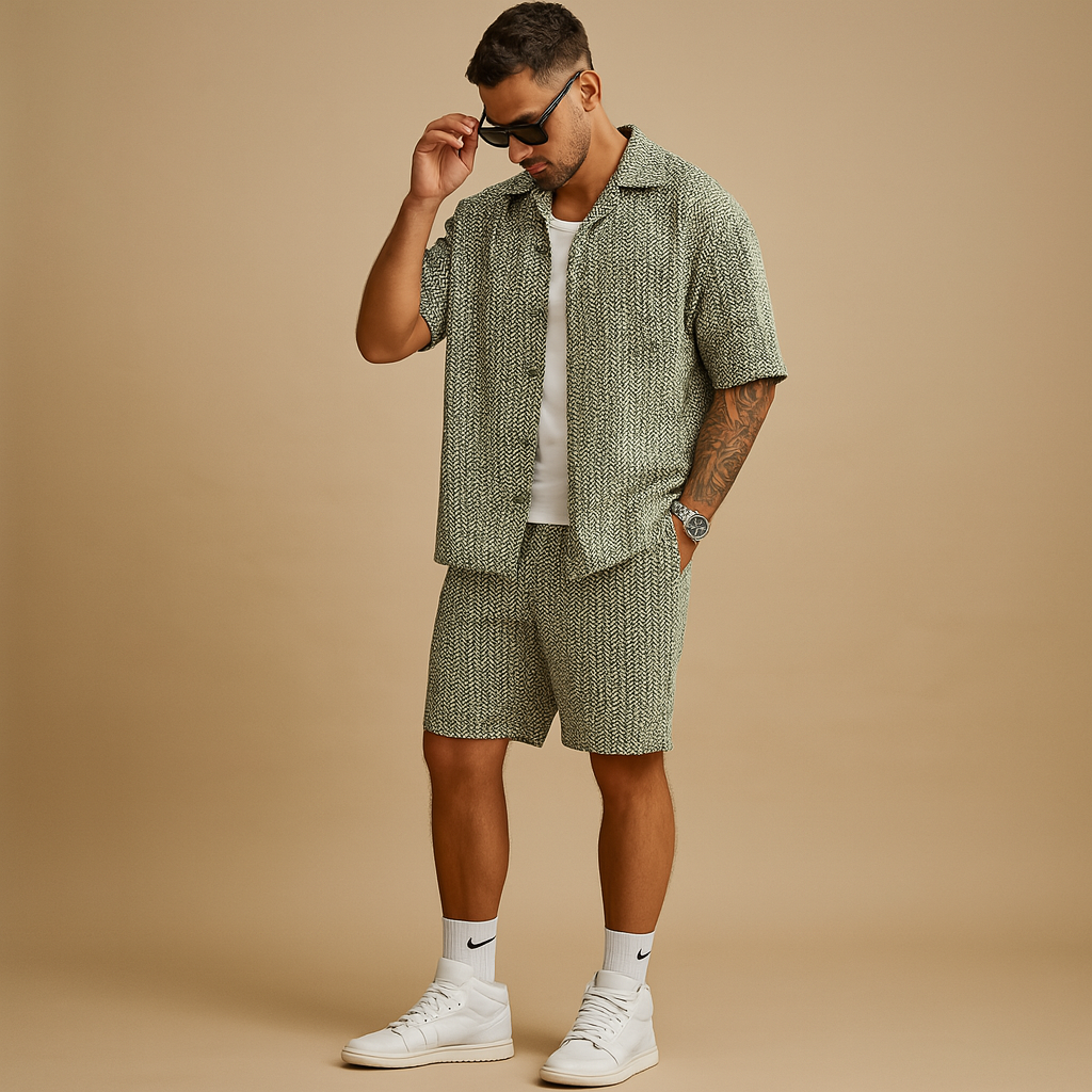 Lucas | Ensemble Été pour Homme avec Motif Géométrique | Confort Optimal pour Sorties Décontractées 2