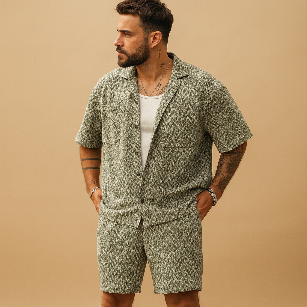 Lucas | Ensemble Été pour Homme avec Motif Géométrique | Confort Optimal pour Sorties Décontractées 1