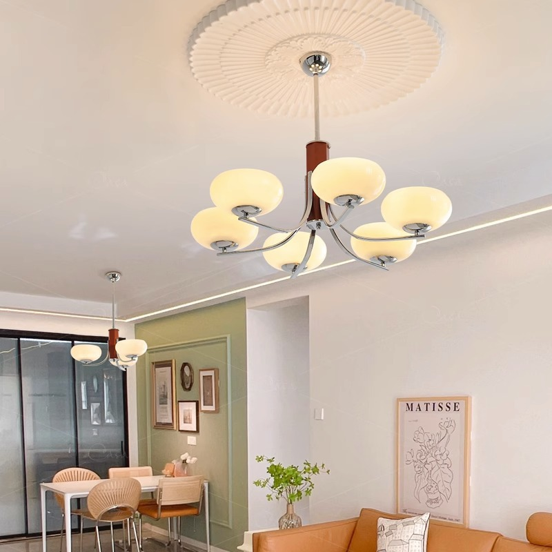 Lunaro | Bauhaus Pendelleuchte mit 3/5 Opalglas-Köpfen