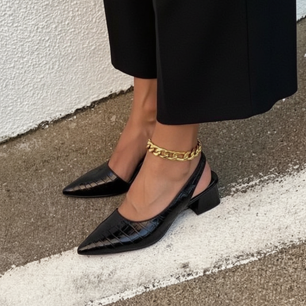 Zwarte slingback lifestyle
