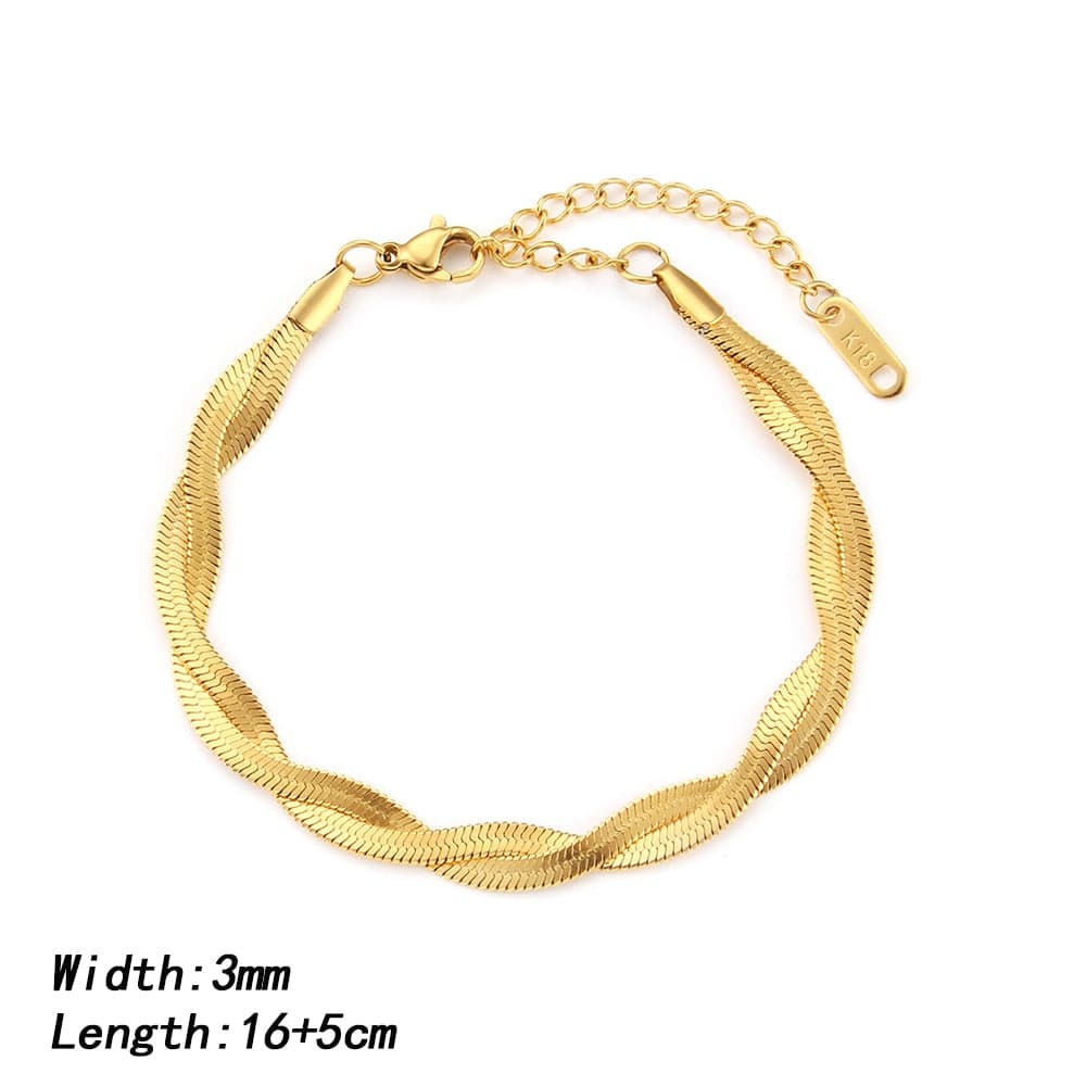 Gold Chain Necklace Bracelets Set