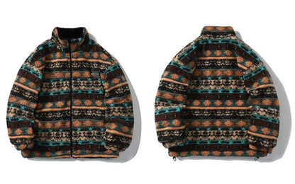 Reversible Pattern Fleece Jacket