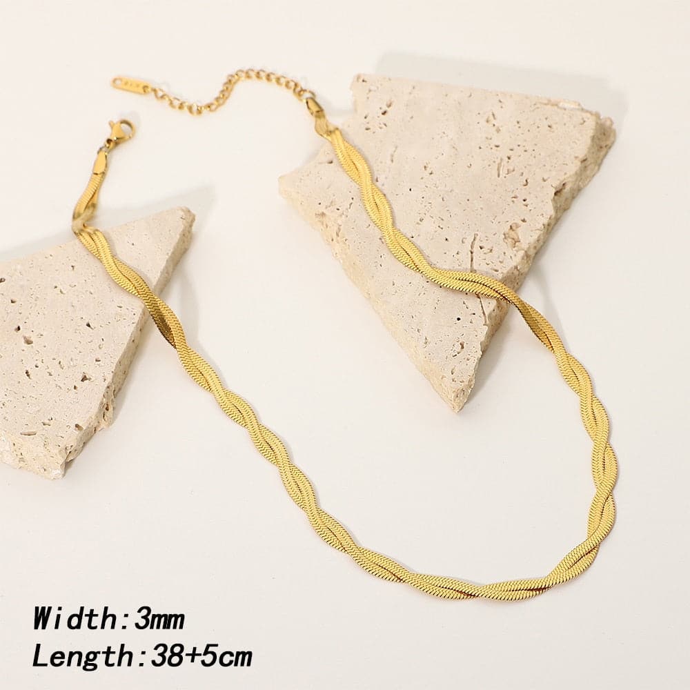 Gold Chain Necklace Bracelets Set
