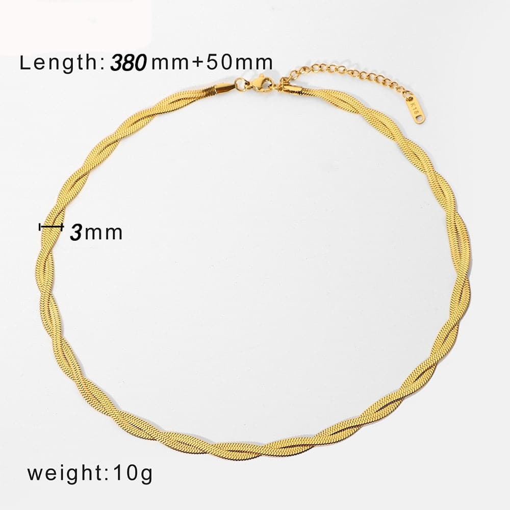 Gold Chain Necklace Bracelets Set