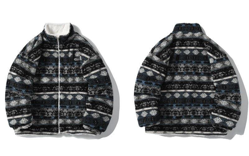 Reversible Pattern Fleece Jacket