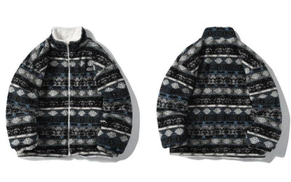Reversible Pattern Fleece Jacket