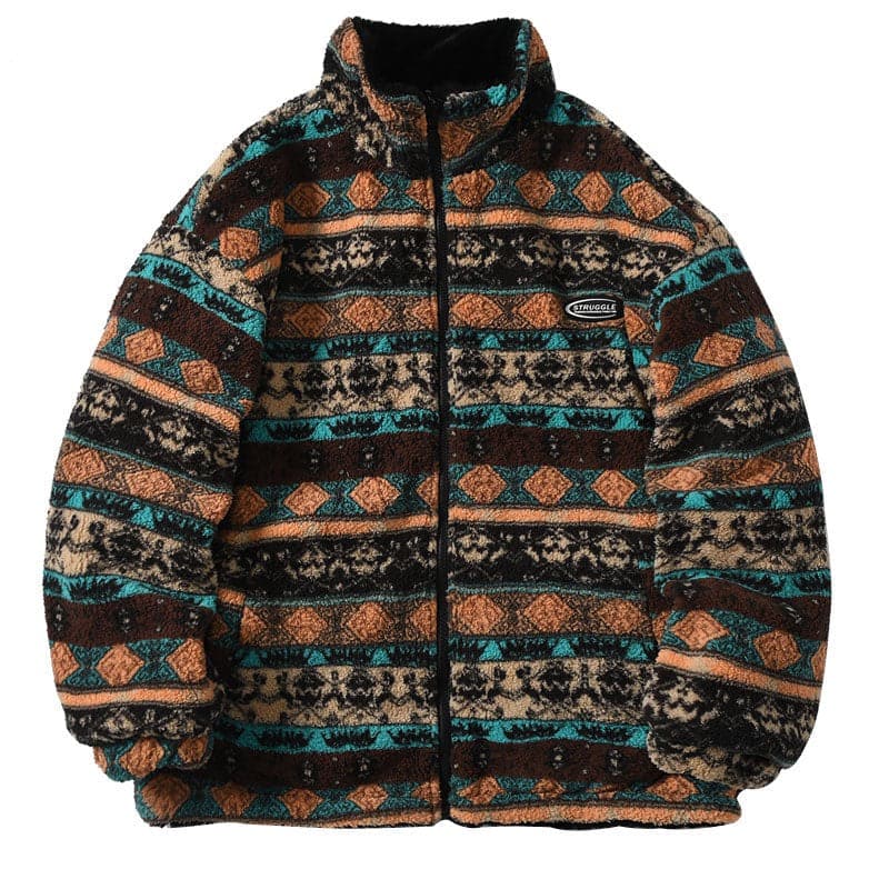 Reversible Pattern Fleece Jacket