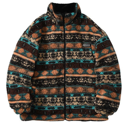 Reversible Pattern Fleece Jacket