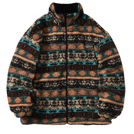 Reversible Pattern Fleece Jacket