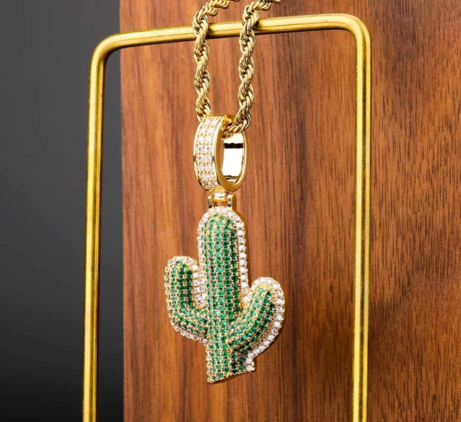Cactus Pendant and Necklace