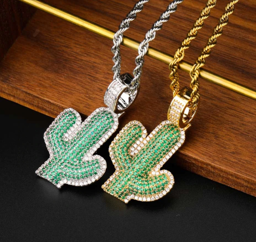Cactus Pendant and Necklace