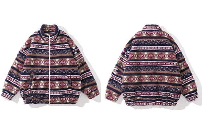 Patterns Vintage Fleece Jacket